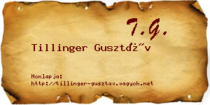 Tillinger Gusztáv névjegykártya